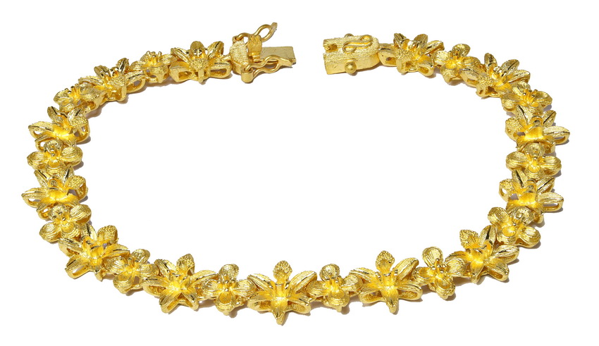 23k gold Floral bracelet