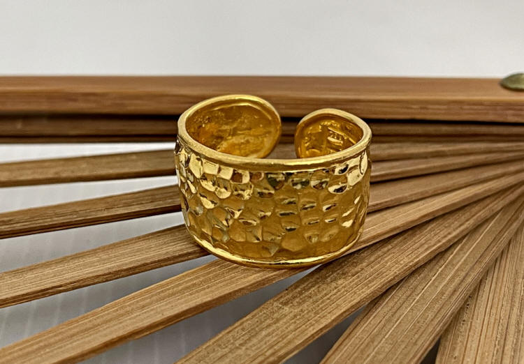 24k gold Hand pounded Thai ring