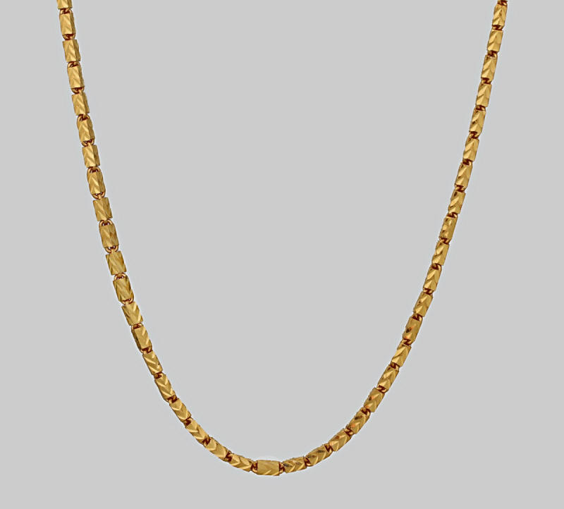 24k gold Diamond Cut Bar link chain