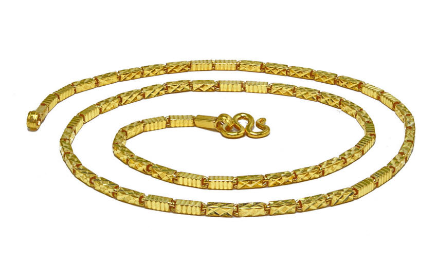 23k gold mixed bar link Thai Baht chain
