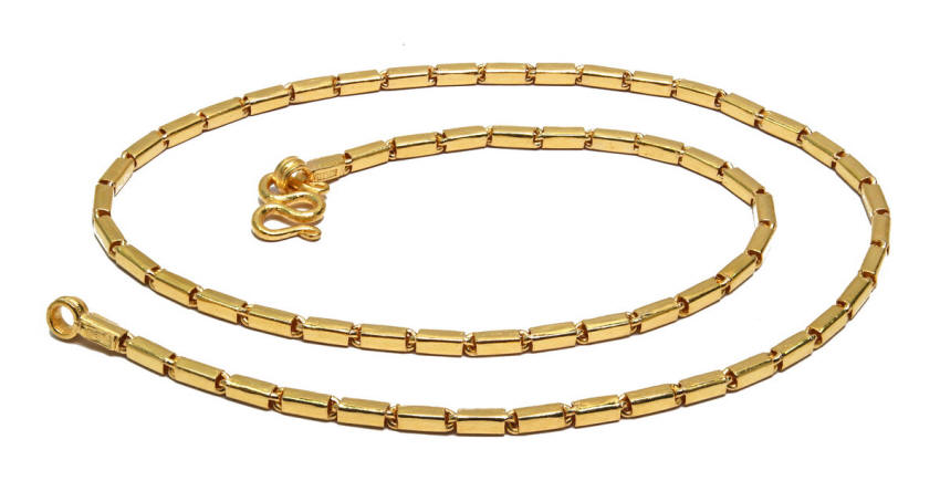 23k gold 22" Bar link Aviator chain