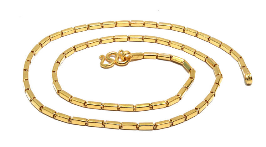 20" 2 Baht 96.5% gold bar link chain