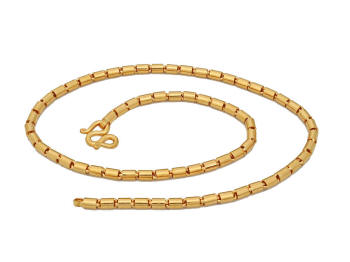 23k gold BArrel link chain