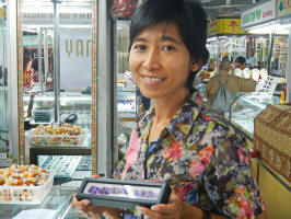 Pat in Yangon gem market