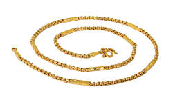 Rolo DC Barrel link 23k gold 1 Baht chain