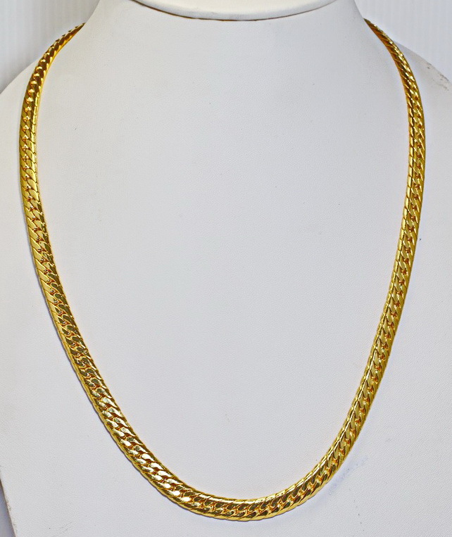 Cuban link 24k gold chain