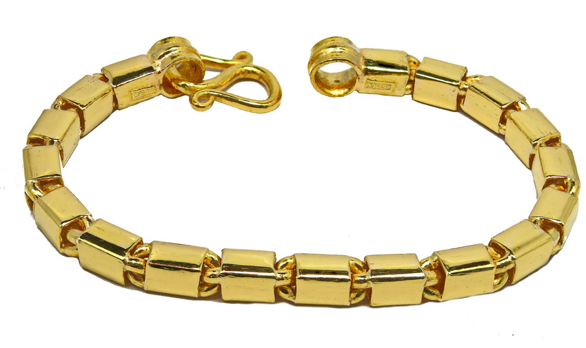 4-Baht Bar link 96.5% gold Thai Baht 23k bracelet