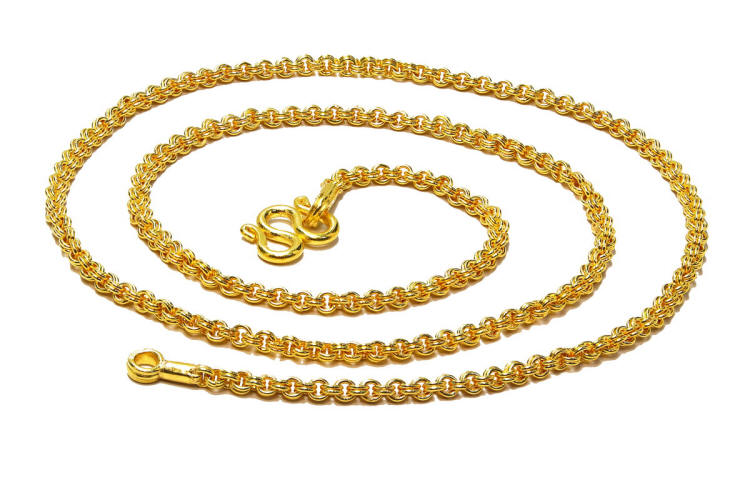 23k gold Double Rolo link chain