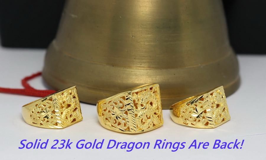 Graphic of 23k gold Dragon rings 