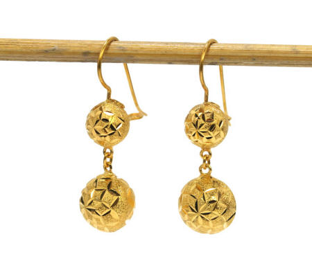 18k drop balls dangling earrngs