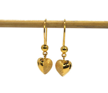 Thai 18k gold drop earrings