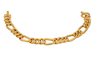 Figaro 23k gold Thai bracelet