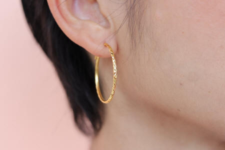 23k gold Medium hoop earrings
