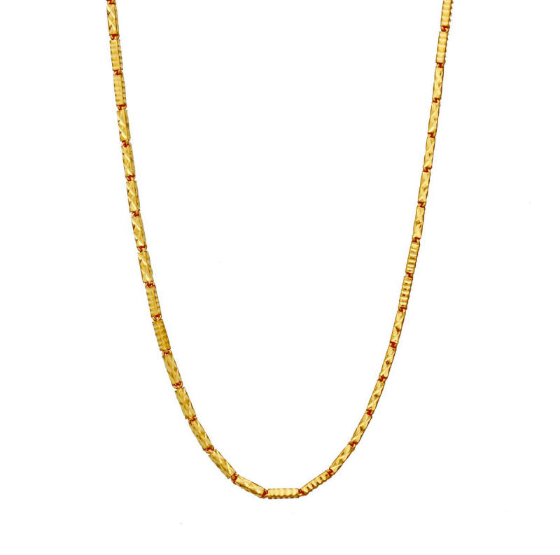 23k gold 1 Baht 20 inch Thai Baht chain mixed diamond-cut