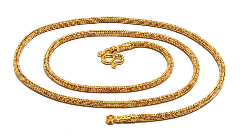 Thai Braided rope 24k gold chain
