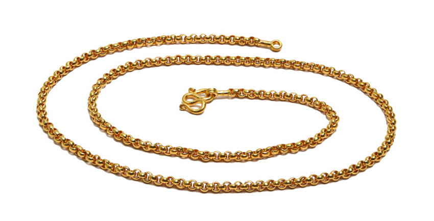 Classic 23k gold Rolo link chain 20.5"