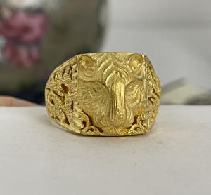 Tiger ring 96.5% gold