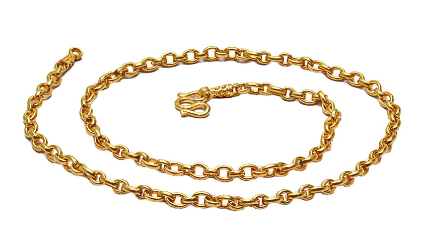24k gold Oval link Thai Baht gold chain