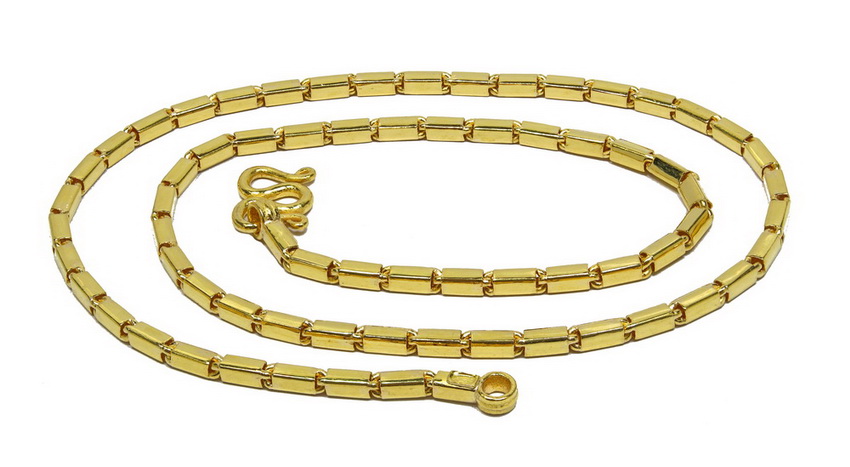 3 Baht 23K gold 22" Aviator Bar link chain