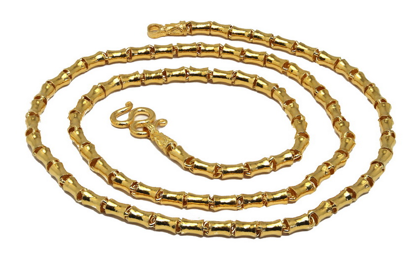 Thai Baht 24k gold Bamboo link chain