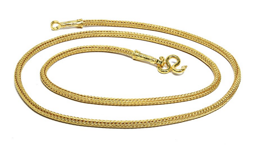 5 Baht 96.5% gold Braided rope chain 26"