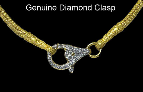 Diamond clasp for gold chain