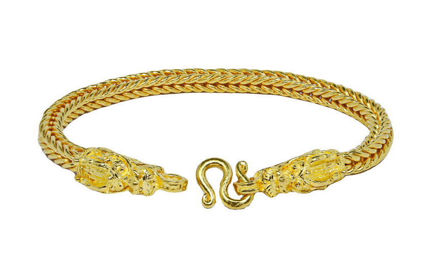 24k gold Dragon Franco 4 Baht bracelet