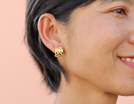 18k gold solid Thai Earrings