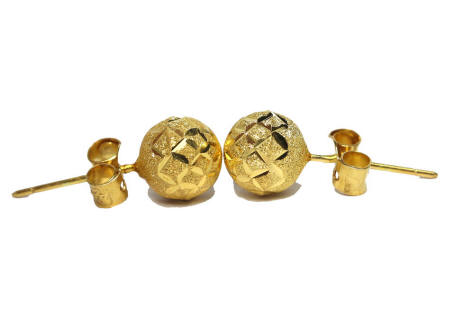 18k gold round stud earrings