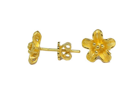 23k gold Floral small earrings