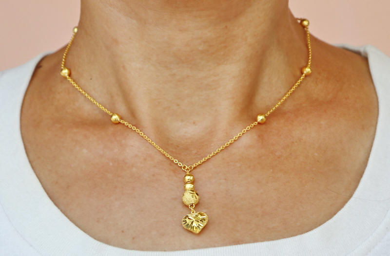 23k gold beaded necklace