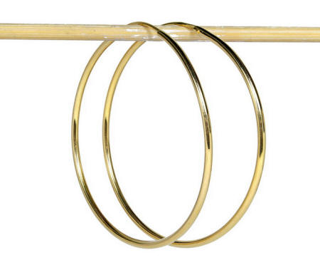 Med wire 18k gold hoop earrings