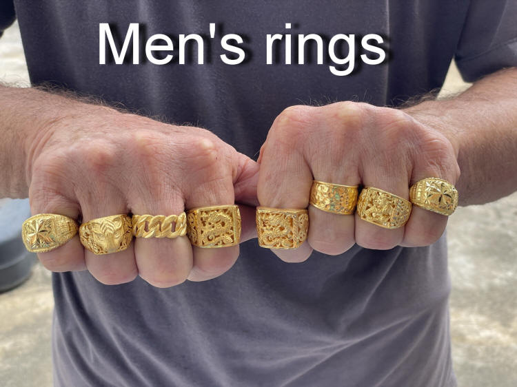 Mens 23k gold rings