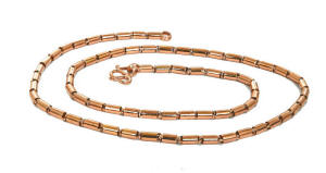 10k rose gold Barrel link chain