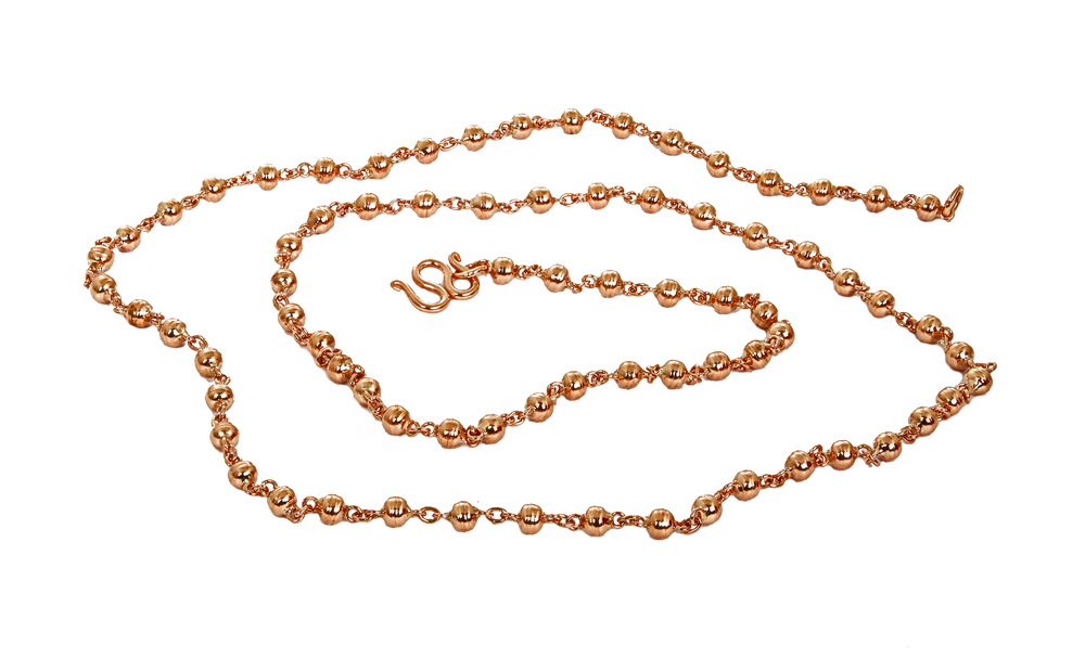 1ok Rose gold beaded chain