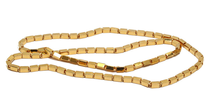 Endless 24k gold Aviator bar link chain