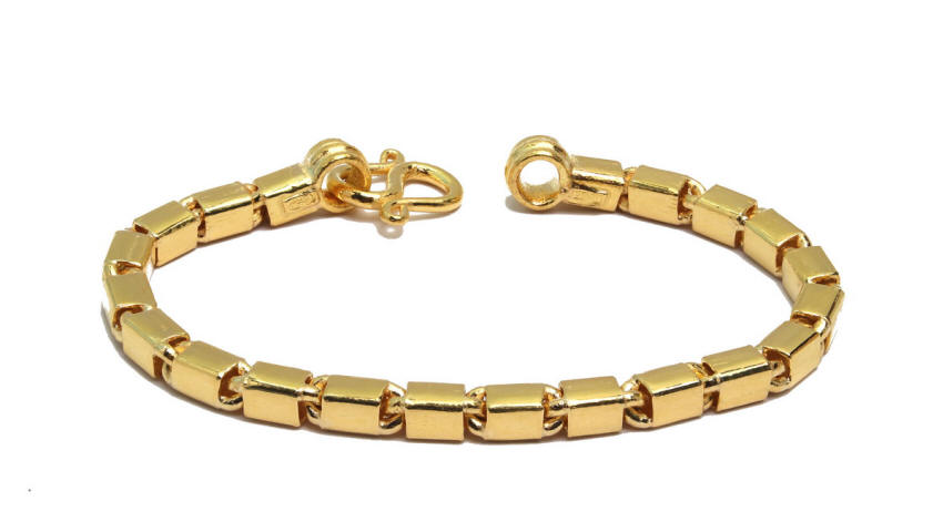 23k gold Bar link bracelet