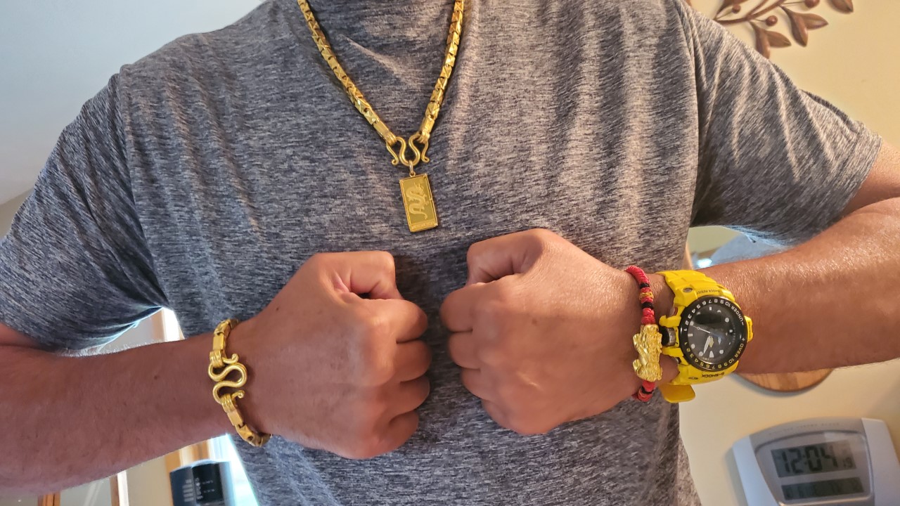 Thai Baht gold chains and bracelet