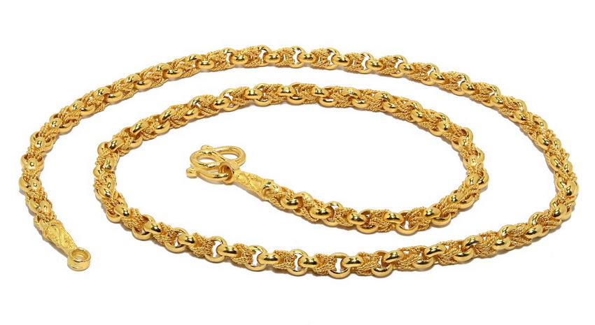 Thai Tiger link 24k gold 23" 4 baht chain