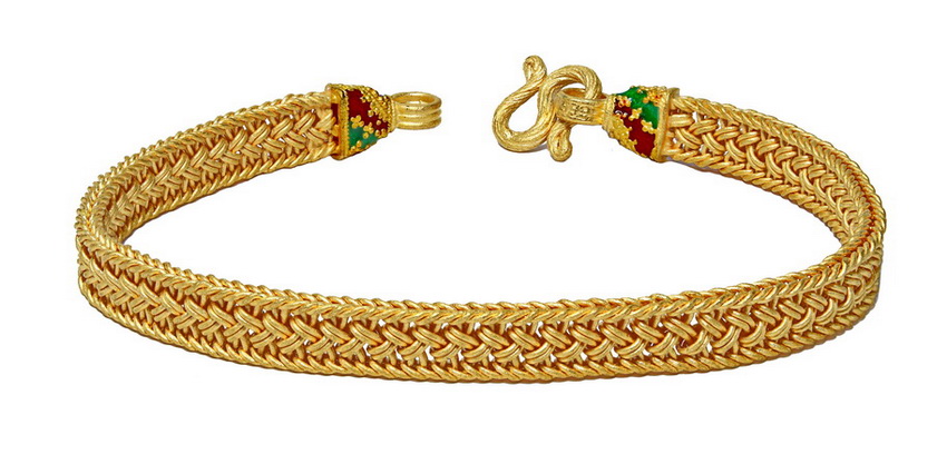 99.99% Solid gold Hand woven Thai BAht bracelet